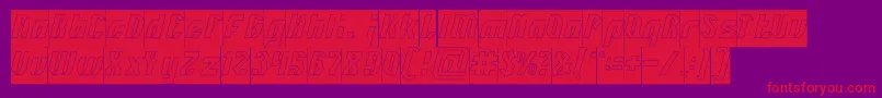 フォントINOVATION Hollow Inverse – 紫の背景に赤い文字