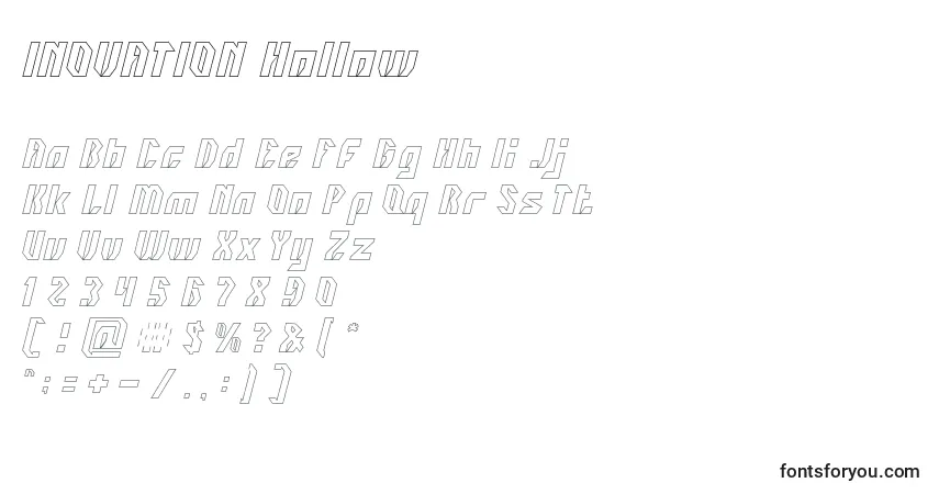 Шрифт INOVATION Hollow – алфавит, цифры, специальные символы