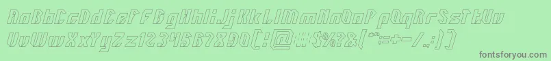 INOVATION Hollow-Schriftart – Graue Schriften auf grünem Hintergrund