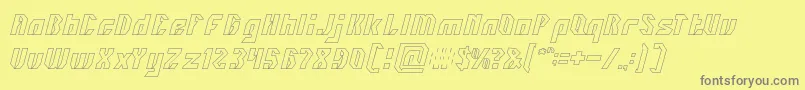 フォントINOVATION Hollow – 黄色の背景に灰色の文字