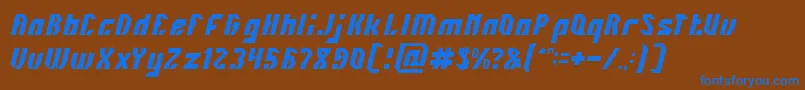 フォントINOVATION Light – 茶色の背景に青い文字