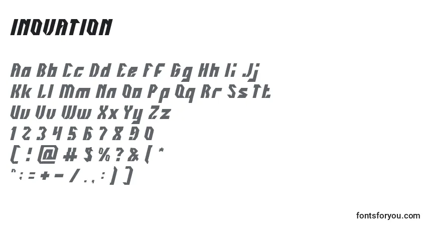 Schriftart INOVATION (130355) – Alphabet, Zahlen, spezielle Symbole