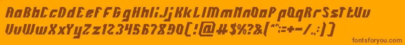 INOVATION-Schriftart – Braune Schriften auf orangefarbenem Hintergrund