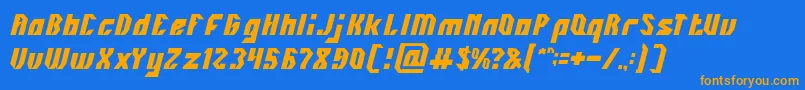 INOVATION Font – Orange Fonts on Blue Background