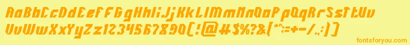 INOVATION-Schriftart – Orangefarbene Schriften auf gelbem Hintergrund