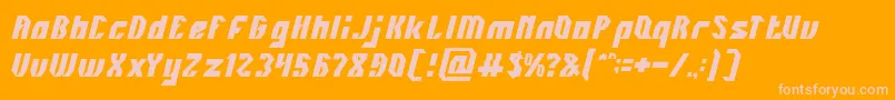 INOVATION-Schriftart – Rosa Schriften auf orangefarbenem Hintergrund