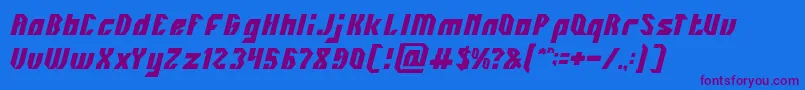 INOVATION-Schriftart – Violette Schriften auf blauem Hintergrund