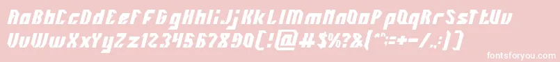INOVATION-Schriftart – Weiße Schriften auf rosa Hintergrund