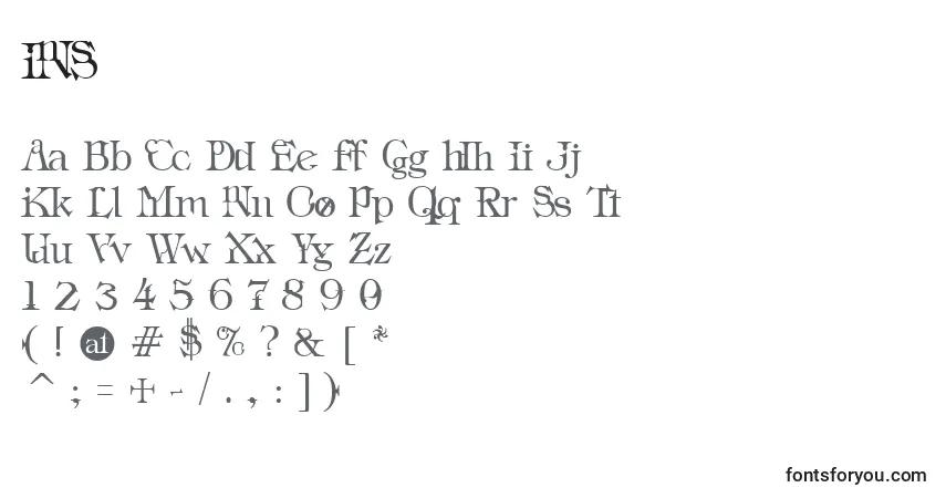 Czcionka INS      (130356) – alfabet, cyfry, specjalne znaki