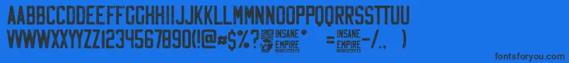 Insane Empire-Schriftart – Schwarze Schriften auf blauem Hintergrund