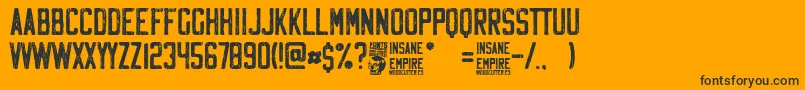 Insane Empire-Schriftart – Schwarze Schriften auf orangefarbenem Hintergrund