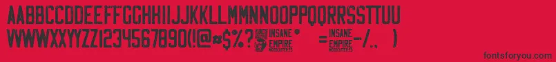 Czcionka Insane Empire – czarne czcionki na czerwonym tle