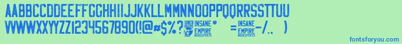 fuente Insane Empire – Fuentes Azules Sobre Fondo Verde