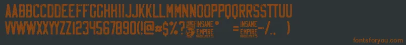 Insane Empire-Schriftart – Braune Schriften auf schwarzem Hintergrund