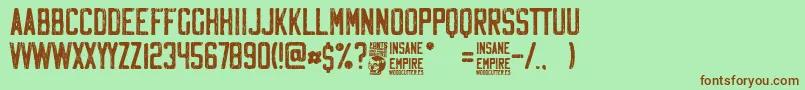 Insane Empire-fontti – ruskeat fontit vihreällä taustalla