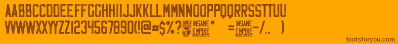 Czcionka Insane Empire – brązowe czcionki na pomarańczowym tle