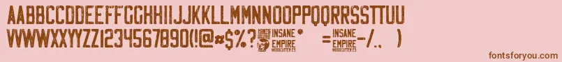 Czcionka Insane Empire – brązowe czcionki na różowym tle