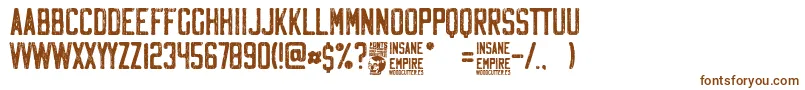 Шрифт Insane Empire – коричневые шрифты на белом фоне