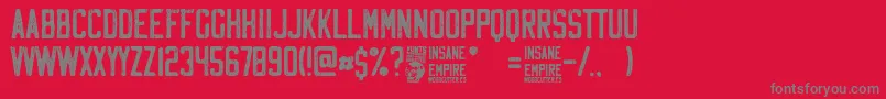 fuente Insane Empire – Fuentes Grises Sobre Fondo Rojo