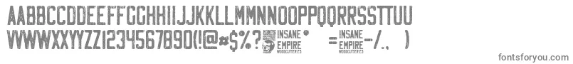 Fonte Insane Empire – fontes cinzas em um fundo branco