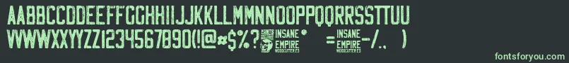 Fonte Insane Empire – fontes verdes em um fundo preto