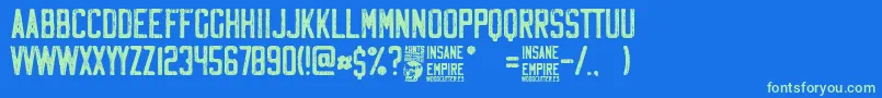 Шрифт Insane Empire – зелёные шрифты на синем фоне