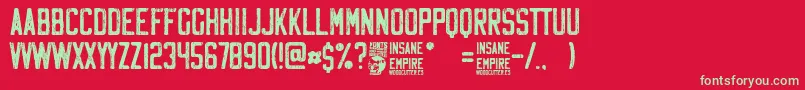 Police Insane Empire – polices vertes sur fond rouge