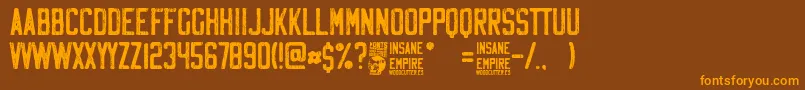 Insane Empire Font – Orange Fonts on Brown Background