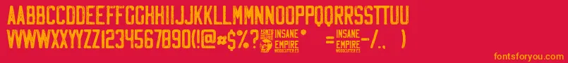 Police Insane Empire – polices orange sur fond rouge