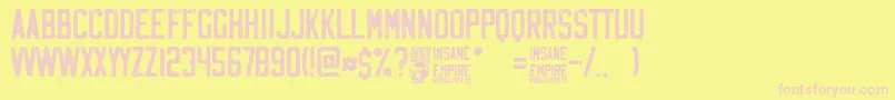 Insane Empire-Schriftart – Rosa Schriften auf gelbem Hintergrund