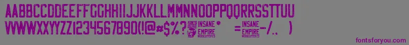 Fonte Insane Empire – fontes roxas em um fundo cinza