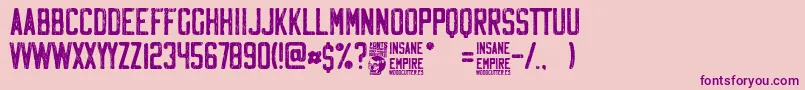 Insane Empire-fontti – violetit fontit vaaleanpunaisella taustalla