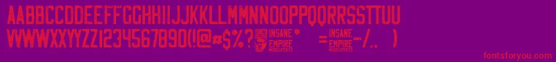 fuente Insane Empire – Fuentes Rojas Sobre Fondo Morado