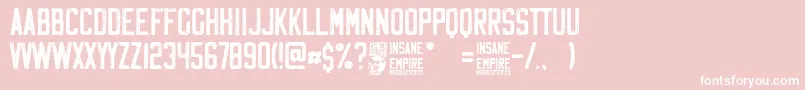 Fonte Insane Empire – fontes brancas em um fundo rosa