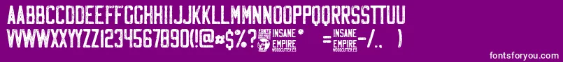 フォントInsane Empire – 紫の背景に白い文字