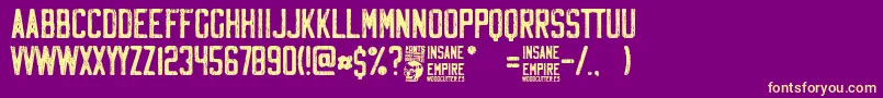 Insane Empire Font – Yellow Fonts on Purple Background