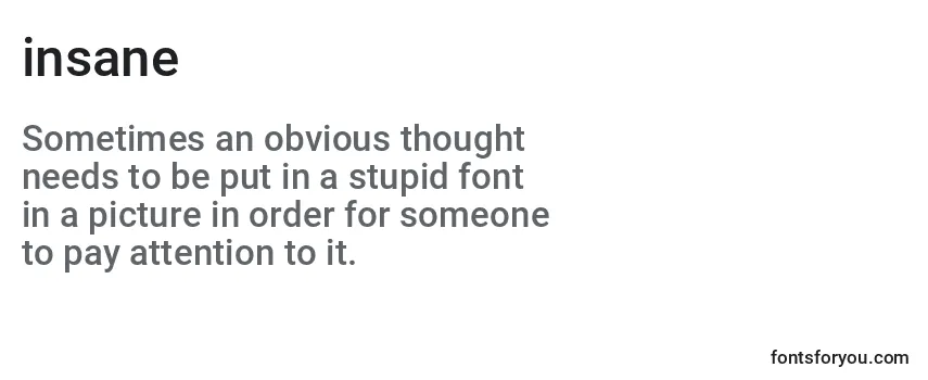 Review of the Insane (130358) Font