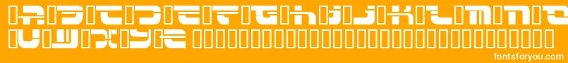 INSERT  -Schriftart – Weiße Schriften auf orangefarbenem Hintergrund