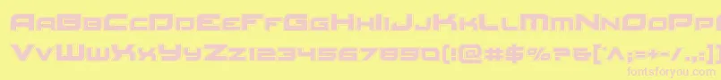 Redrocketacad-fontti – vaaleanpunaiset fontit keltaisella taustalla