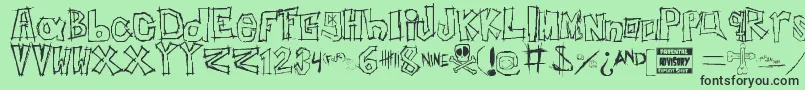 fuente Insert your name here – Fuentes Negras Sobre Fondo Verde
