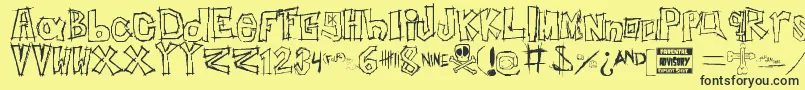 Insert your name here Font – Black Fonts on Yellow Background