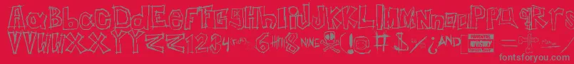 Insert your name here Font – Gray Fonts on Red Background