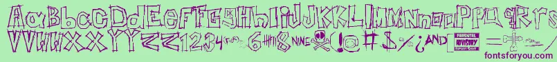 Insert your name here Font – Purple Fonts on Green Background