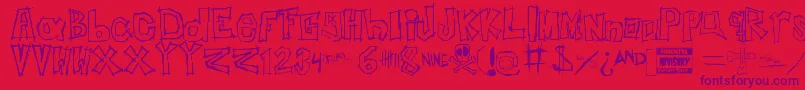 Insert your name here Font – Purple Fonts on Red Background