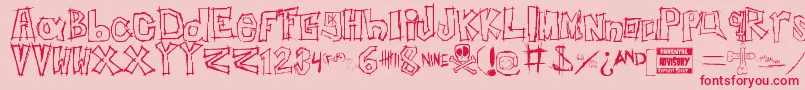 Insert your name here Font – Red Fonts on Pink Background