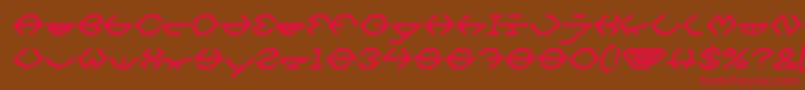 フォントinside Bold Italic – 赤い文字が茶色の背景にあります。