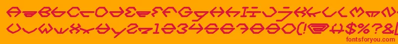 Czcionka inside Bold Italic – czerwone czcionki na pomarańczowym tle