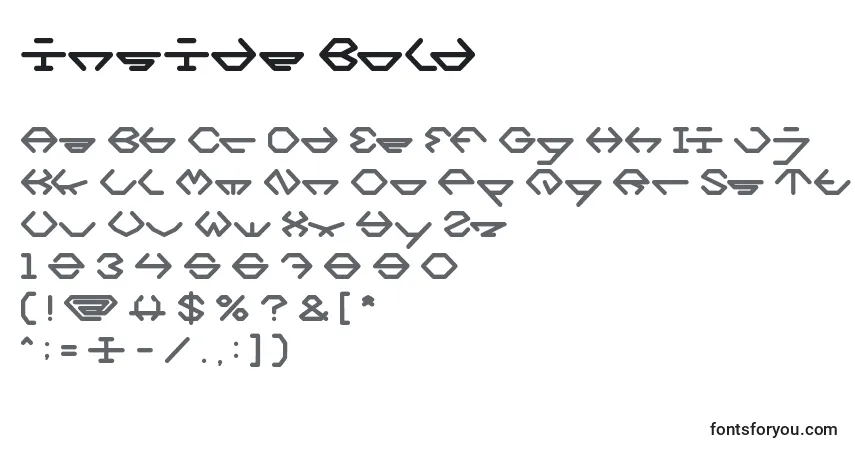 Schriftart Inside Bold – Alphabet, Zahlen, spezielle Symbole