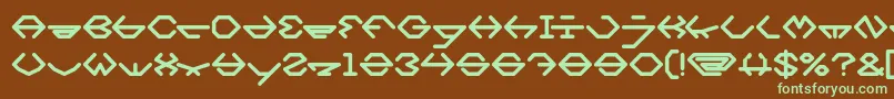 フォントinside Bold – 緑色の文字が茶色の背景にあります。