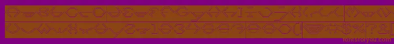 フォントinside Hollow Inverse – 紫色の背景に茶色のフォント